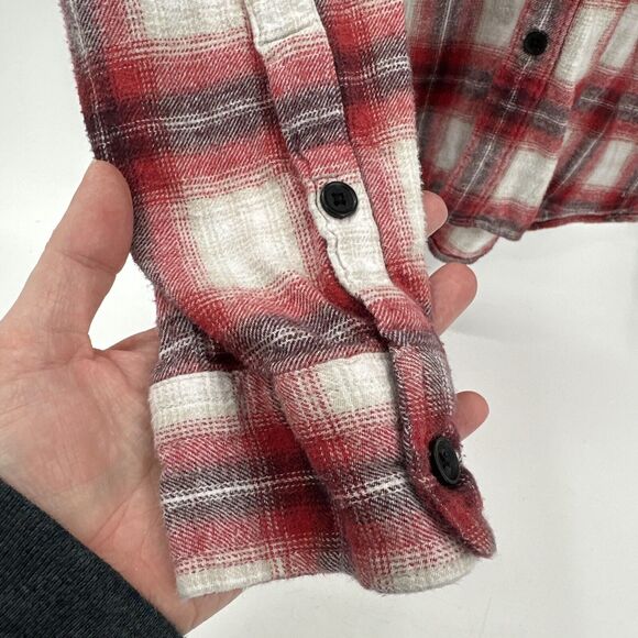 Lucky Brand Shirt Mens XXL Flannel Red White Plaid Classic Fit Button Up Cotton - Picture 6 of 9
